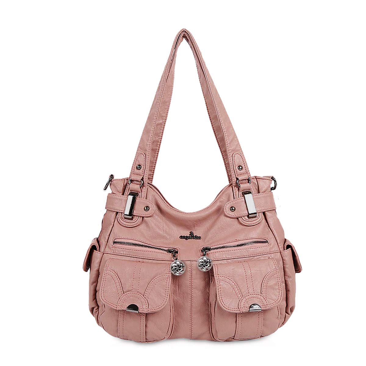 ADITAM Borsa da Donna Borsa a Tracolla Hobo in Morbida Pelle PU Borsa a Tracolla per Lo Shopping di Grande capacità con Tasche Multiple Multiple Bianco Double The Comfort