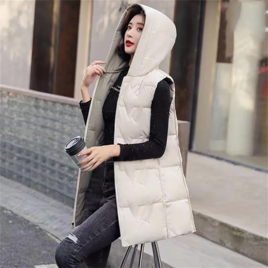 Gilets Sans Manches Pour Femmes Veste Rembourrée À Capuche Manteau À La Mode Hiver
