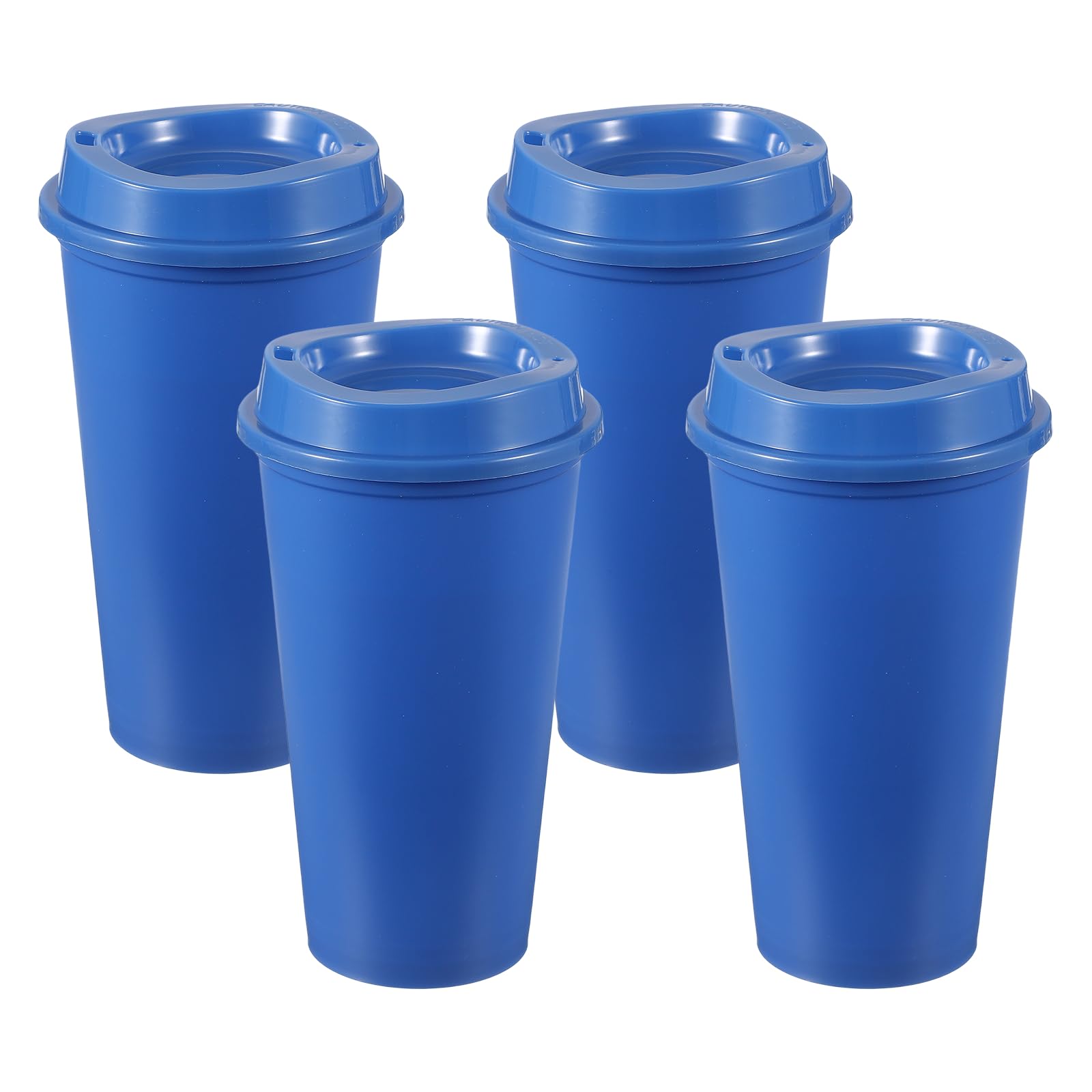 sourcing map 4Pcs Reusable Coffee Cups with Lids, 16oz Travel Coffee Mugs Spill Proof Water Tumblers Drinking Cups for Hot and Cold Drinks Juice Tea, Blue