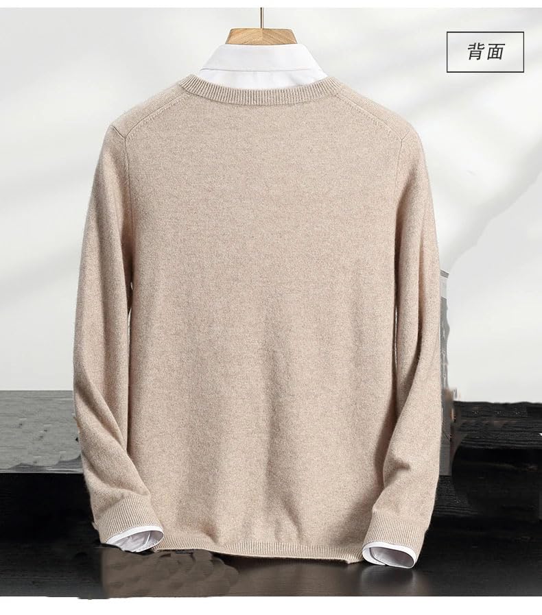 Men's V-Neck Knit Pullover Solid Color Long Sleeve Pullover Tops Business Casual Sweater2