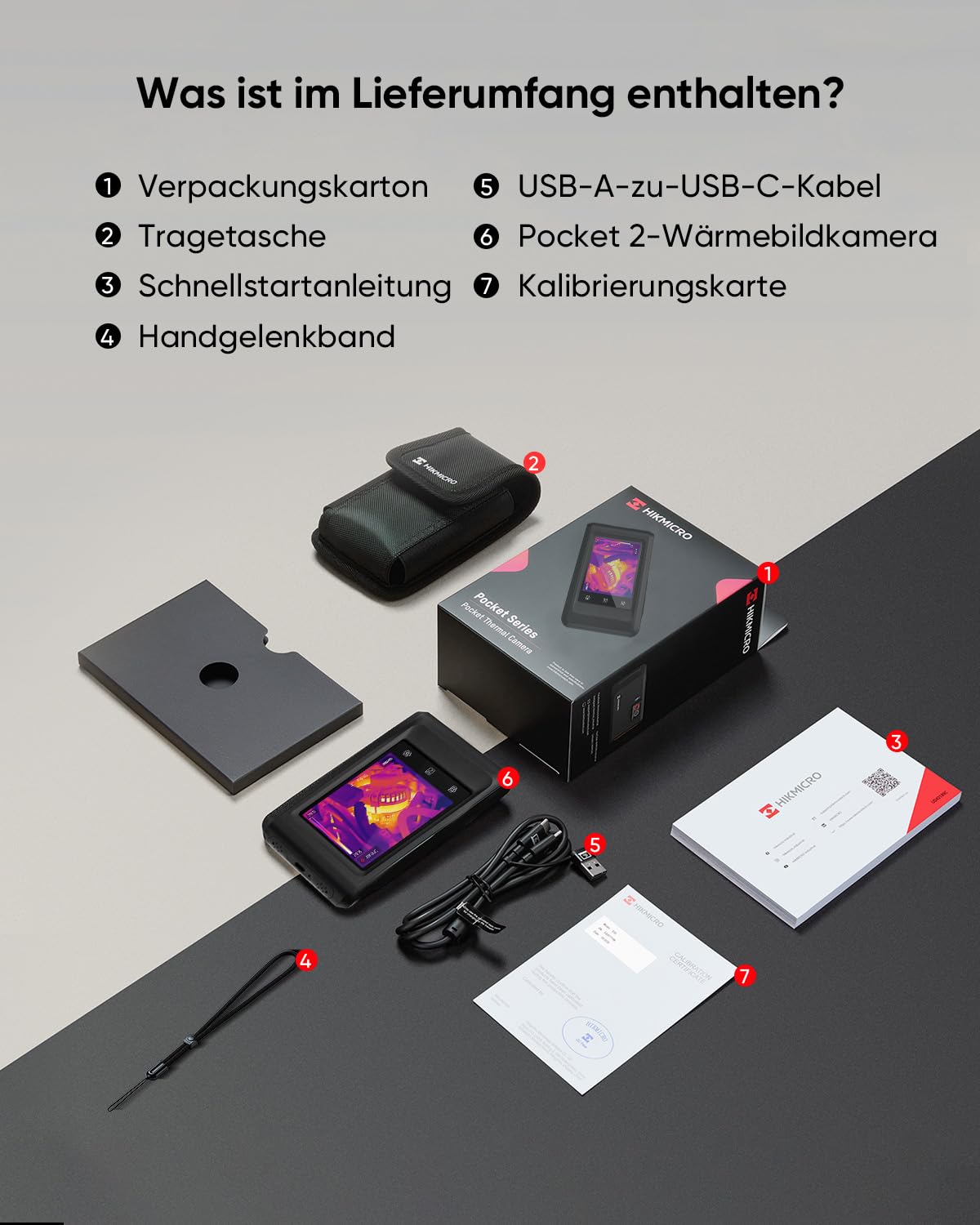 HIKMICRO Pocket2 256 x 192 IR Auflösung Wärmebildkamera mit 8MP Sichtkamera, 25 Hz, Wi-Fi, 3.5" Touchscreen Thermokamera mit Software, IP54, -4°F~752°F