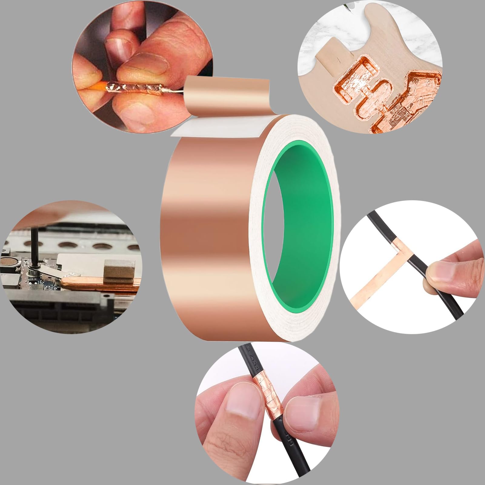 Nastro Di Rame 20mm X 20m – Bifacciale E Conduttivo, Perfetto Per Lumache, Schermatura EMI E Saldatura!