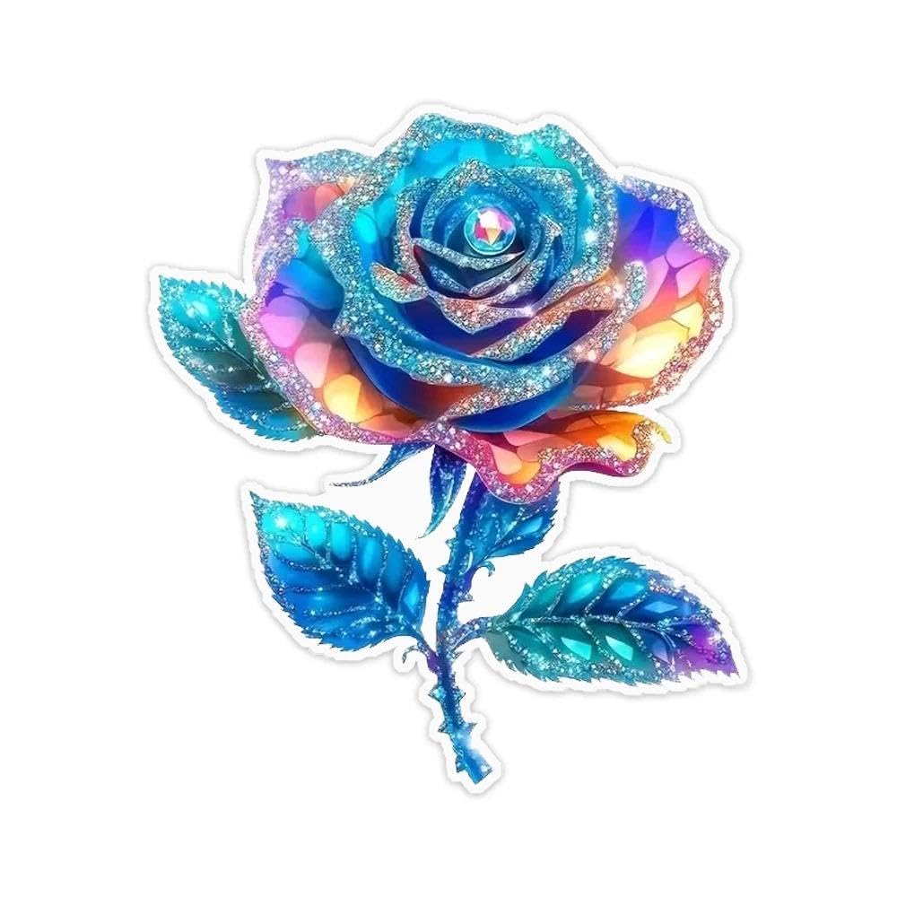 Shiny Rose Decal Sticker Self Adhesive Car Window Automotive Exterior Accessories(10cm)