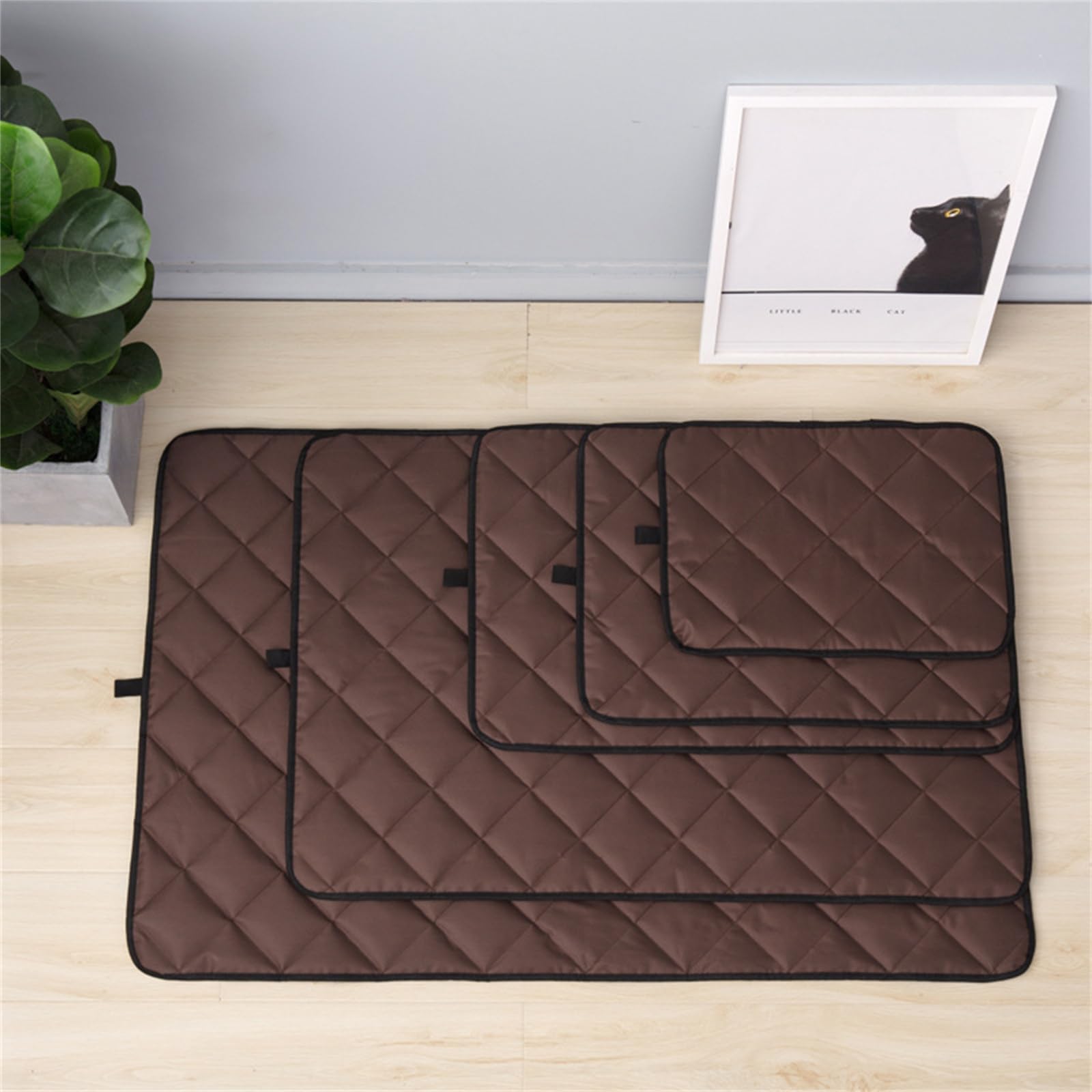 Lukery 2 Stück Wickelunterlage Waschbar für Hunde, Welpenunterlagen Wiederverwendbare Matten Trainingspads für Hunde Schnell Absorbierend für Laufstall/Autositz/Sofa (XXL80*120cm,Kaffee)