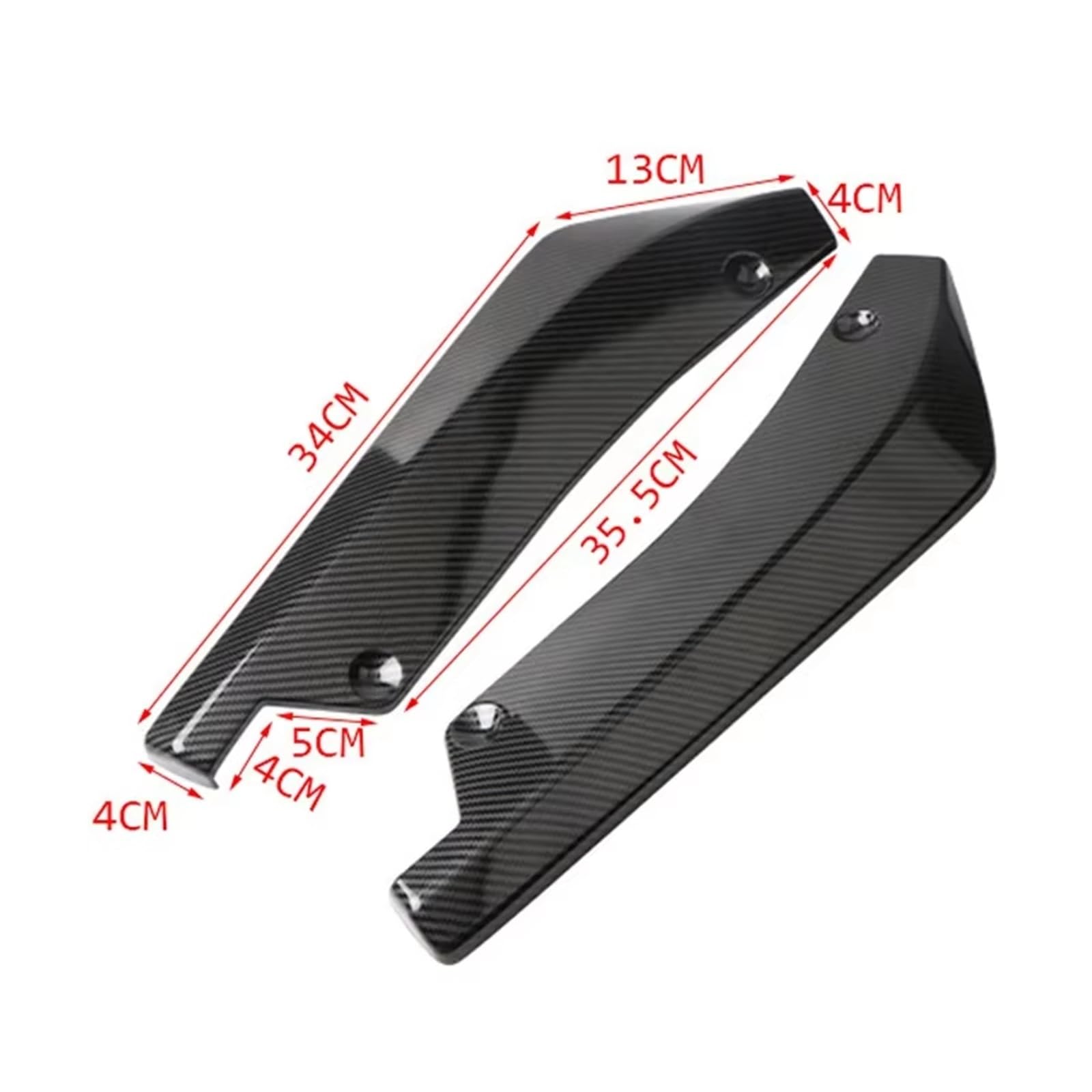 Auto Trittbretter Splitter Universal Vorne Hinten Stoßstange Streifen Lip Spoiler Diffusor Splitter Scratch Carbon Fiber Winglets Seite Rock Verlängerung(Black a)