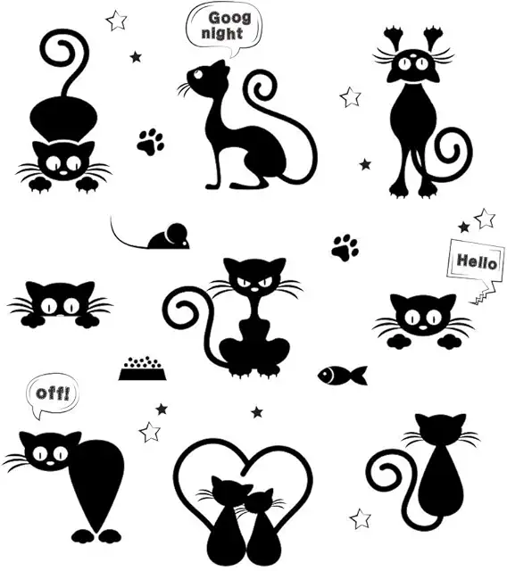 Stickers Chat Amovibles Mignons - Décor Enfant Salon Chambre