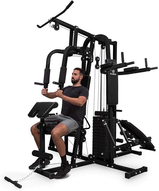 Klarfit Ultimate Gym 5000 - Multi Gym, Home Gym, Multi Gym Machine, Power station, Training station, Full body workout, Incl. Weights, 50 exercises