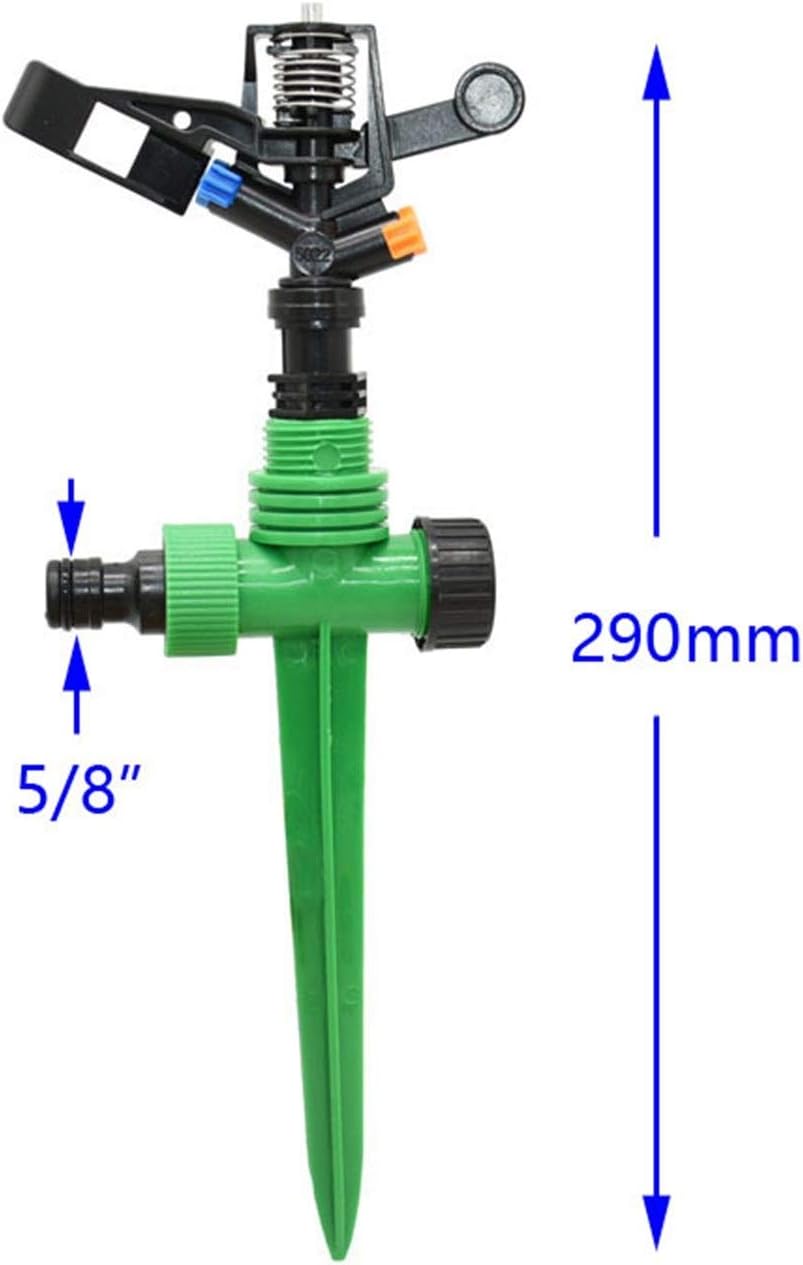 Household Hose Adapter Garden Lawn Rotating Sprinkler,Ricultural Sprinkler with Supporting Rocker Nozzle and 1/2" 3/4" Hose Connector 1 Pcs/3I4 Hose
