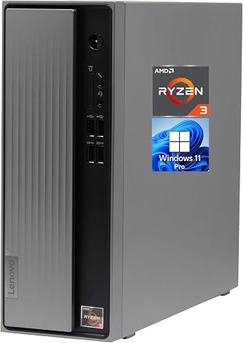Lenovo IdeaCentre 3 Computadora de escritorio, AMD Ryzen 3 3250U, 16 GB de RAM, SSD NVMe de 256 GB + disco duro de 1 TB, USB 3.1, soporte de 2