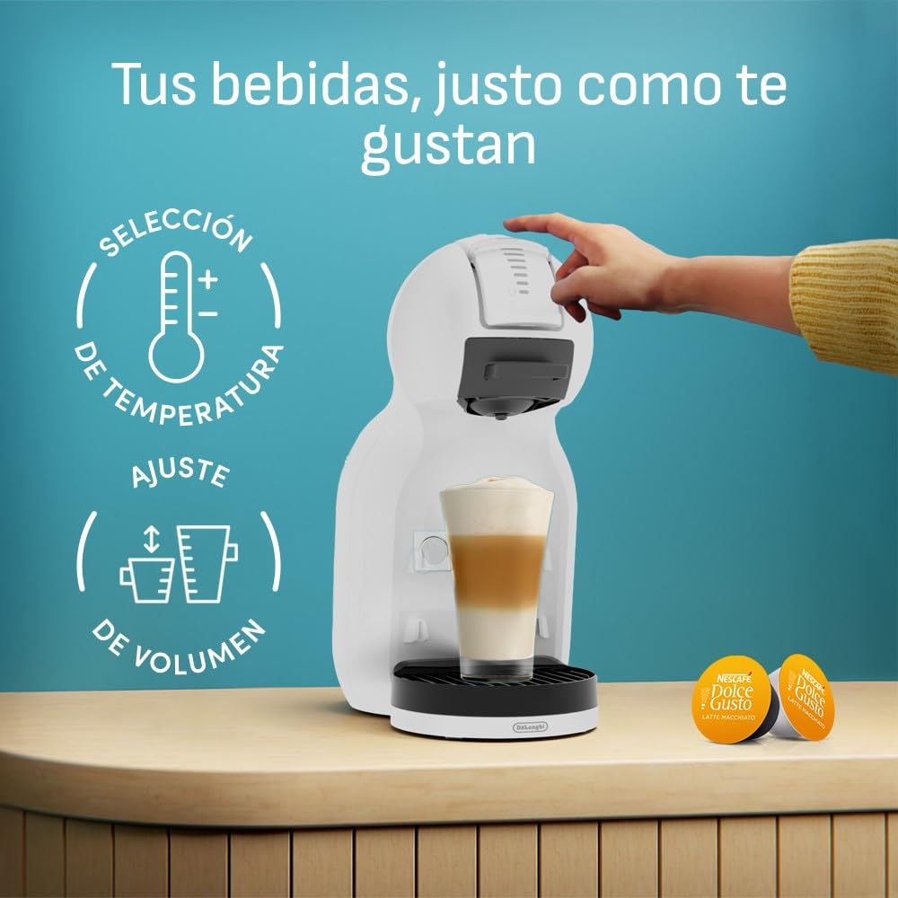 De'Longhi Nescafé Dolce Gusto Mini Me 2 - Cafetera para cápsulas compactas, apagado automático, bebidas calientes y frías, presión 15 bar, color blanco (EDG335.W)