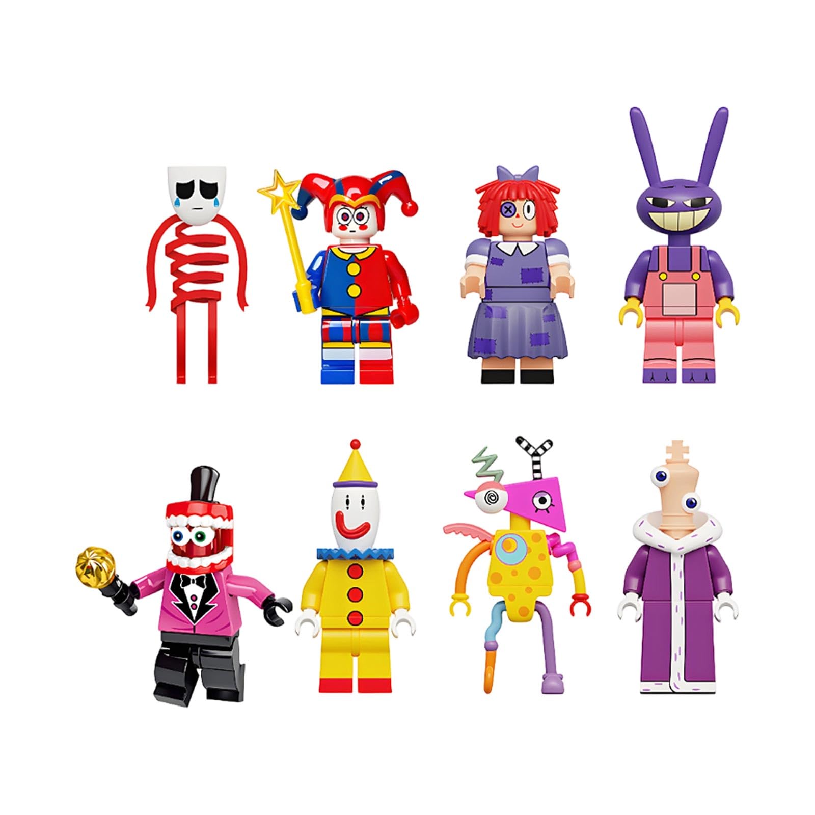 Amazing Circus Pomni Figure Building Blocks Anime Character Jax Funny Collectible Action Figures Circus Building Blocks Creative Desk Decorations Gifts for Fans