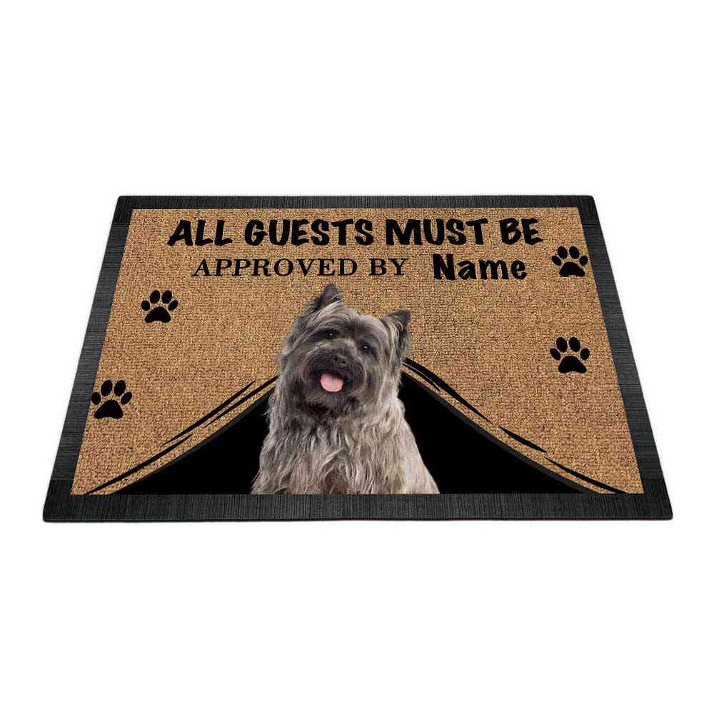 BAGEYOU Personalized Doormat with My Love Dog Cairn Terrier Welcome Floor Mat All Guests Must be Approved 27.5" x 17.7"