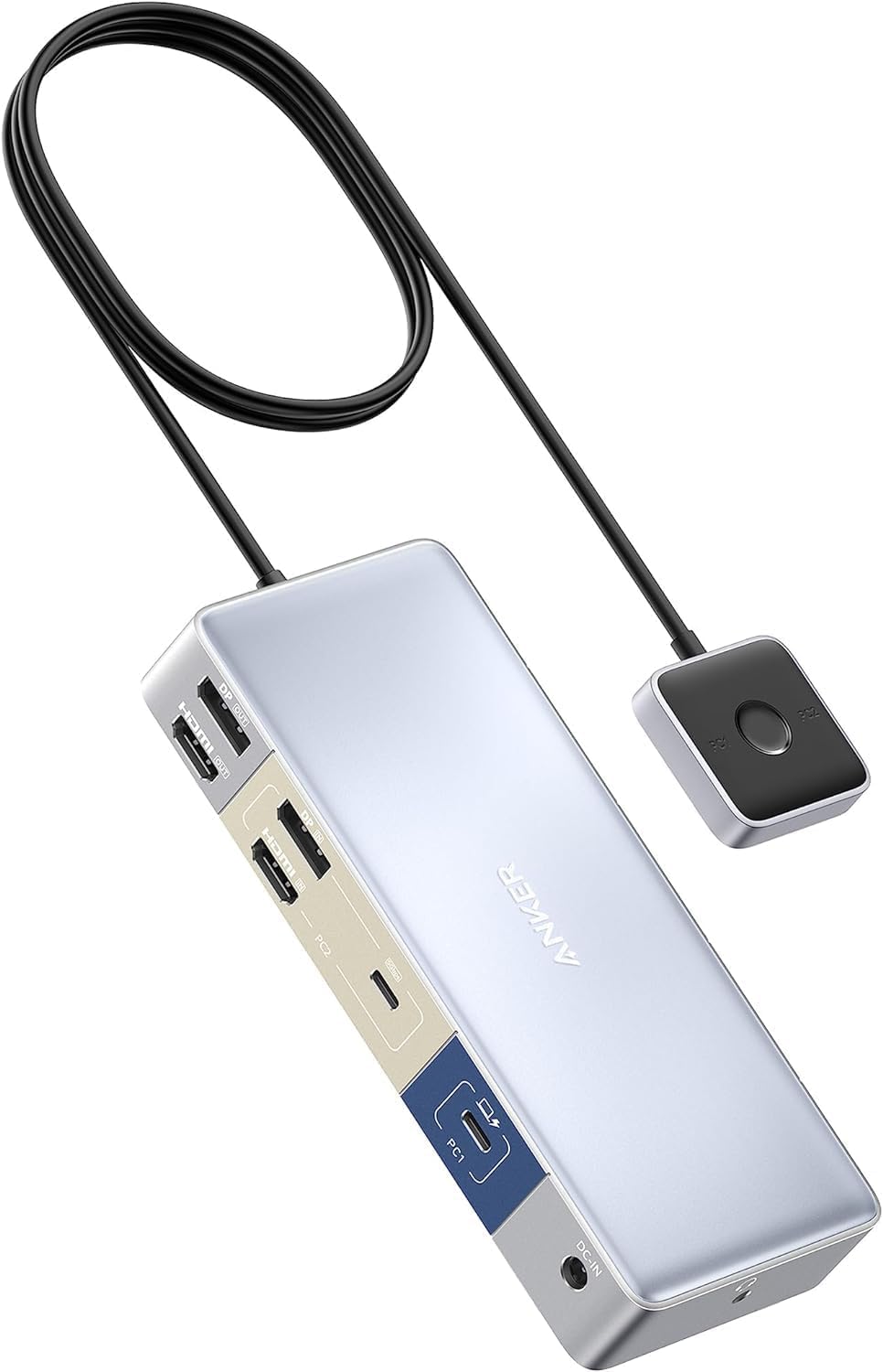 その他 Anker 553 USB-C Docking Station (KVM) Anker Docking Station KVM-switch voor desktop-pc en laptop, dual