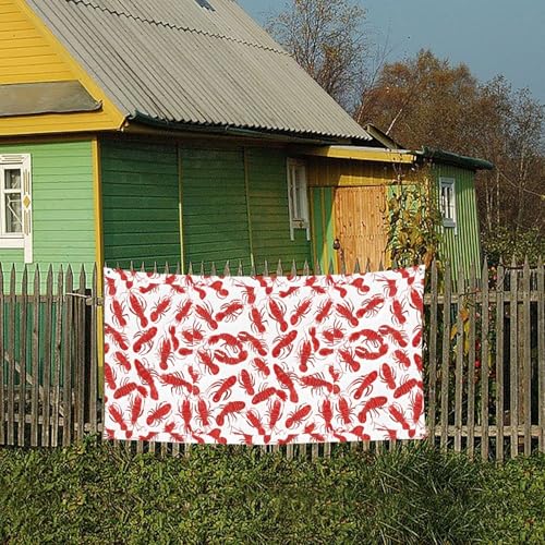 MINDBBDFJ Red Lobster Print Banners And Signs For Outdoor/Indoor,Personalized Banner Customizable Parties Halloween Banner (180x90cm)4