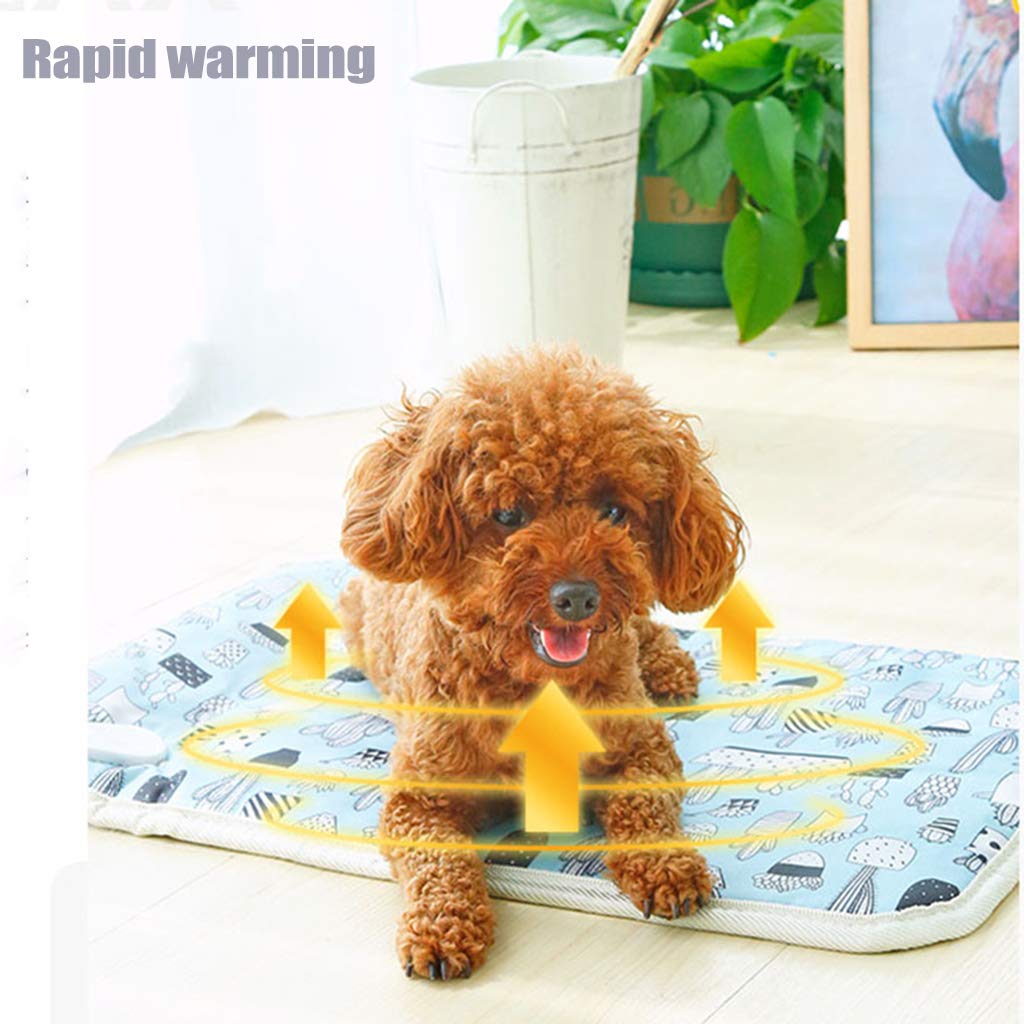 Manta térmica Inteligente para Mascotas, Almohadilla térmica Ajustable en Temperatura, Almohadilla térmica para Cama de Perros y Gatos, con línea masticable, Uso en Interiores, Potencia impe