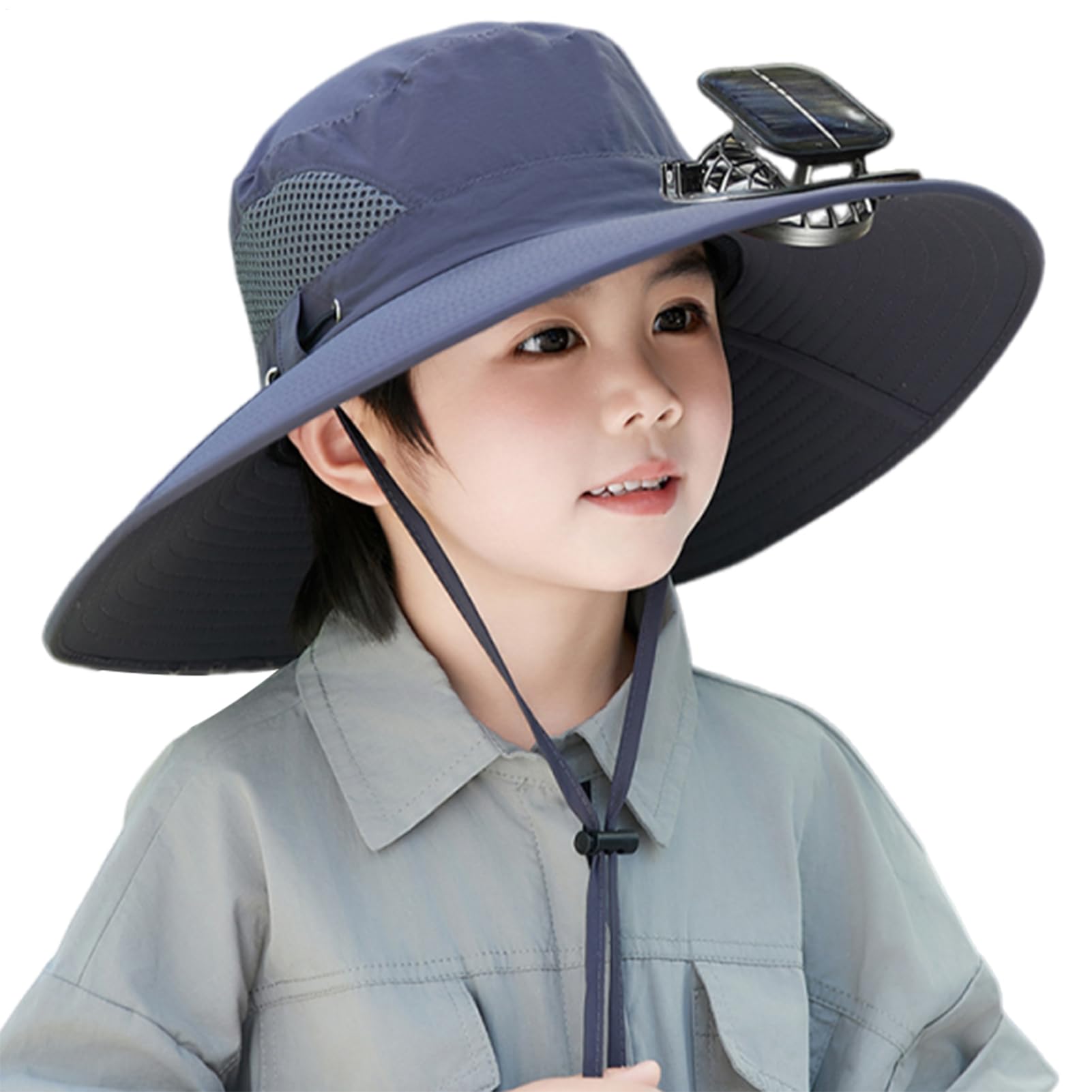 Cappello solare con ventola - Cappuccio di raffreddamento integrato, sole traspirante ad asciugatura rapida, scudo UV leggero regolabile, portatile per sport all'aria aperta, giardinaggio