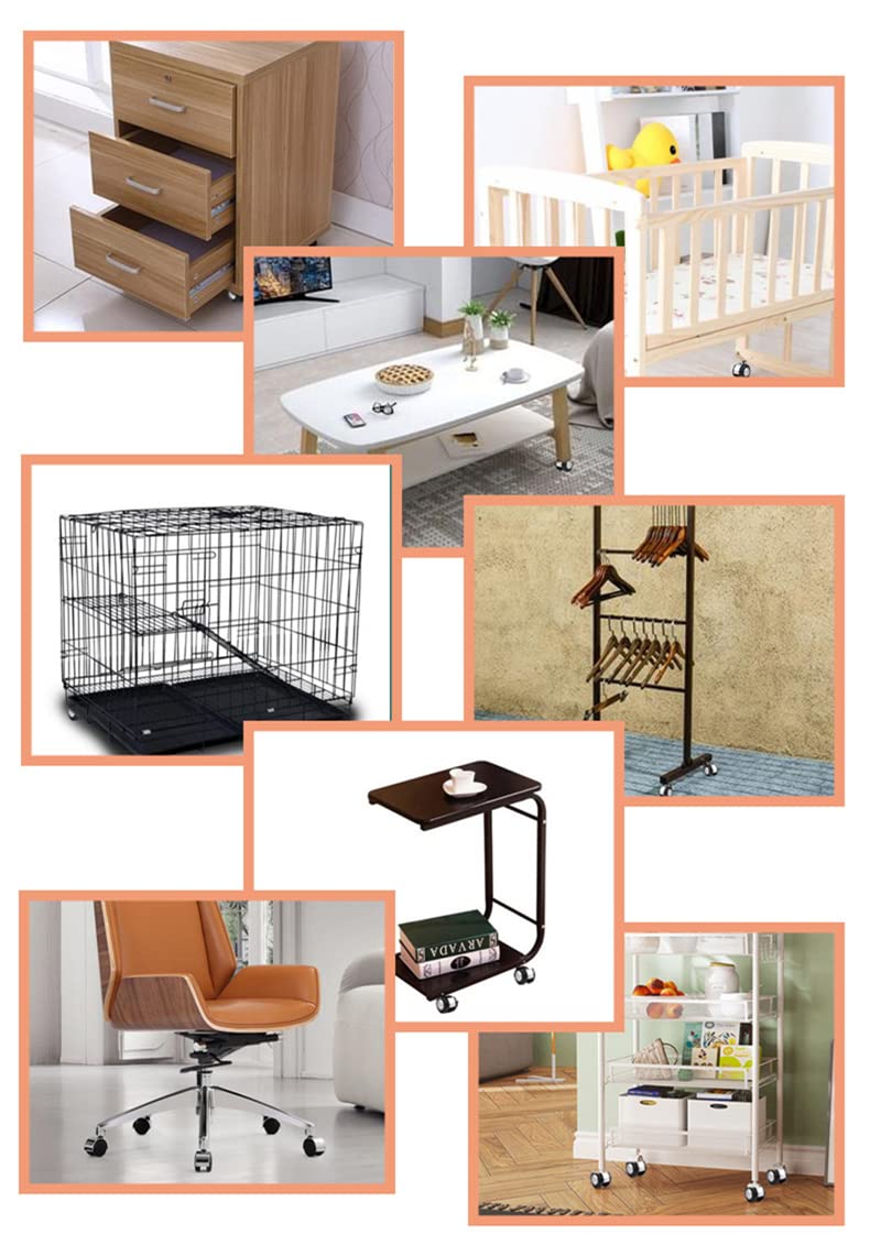 MroMax Lot De 4 Roulettes Pivotantes Pour Chaise De Bureau