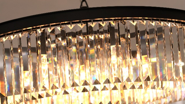 Lt-vt Large Crystal Chandelier Modern Luxury Black 39 inch Pendant