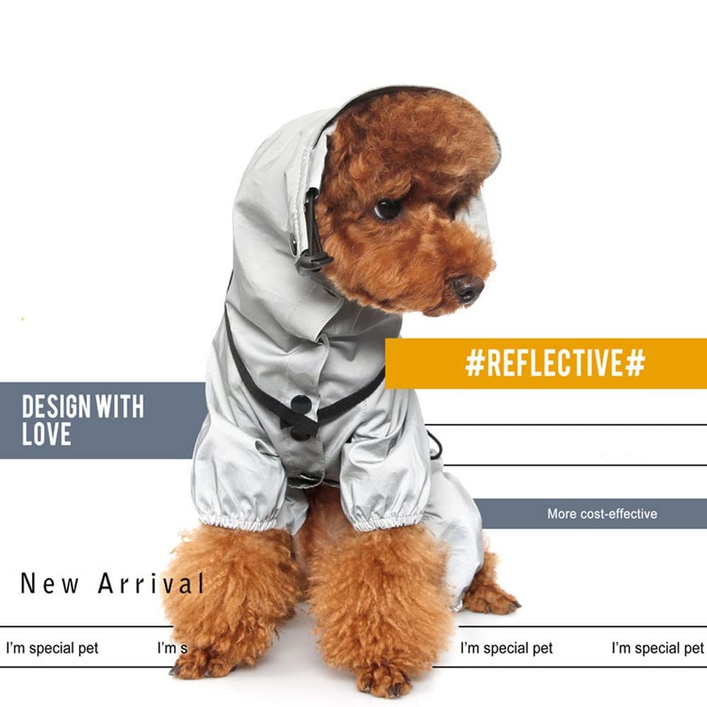 Imperméable pour Chien HYQHYXImperméable pour Chiot | Capuche d'extérieur réfléchissante | Imperméable Pliable avec Protection Coupe-Vent à Quatre Jambes(Color:XL,Size:)