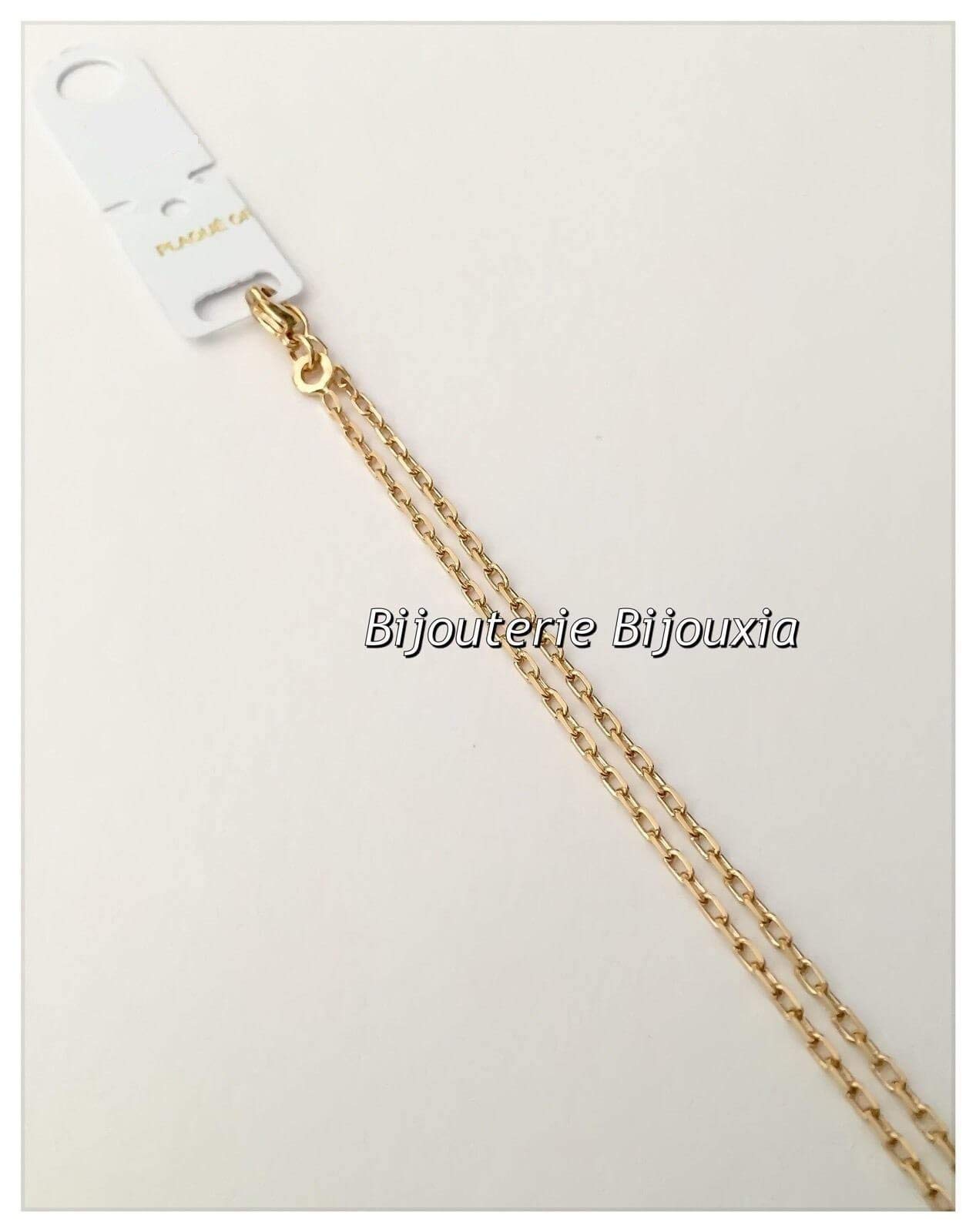 Catena a maglia forzata, 40 cm x 2 mm, placcata in oro 18 carati
