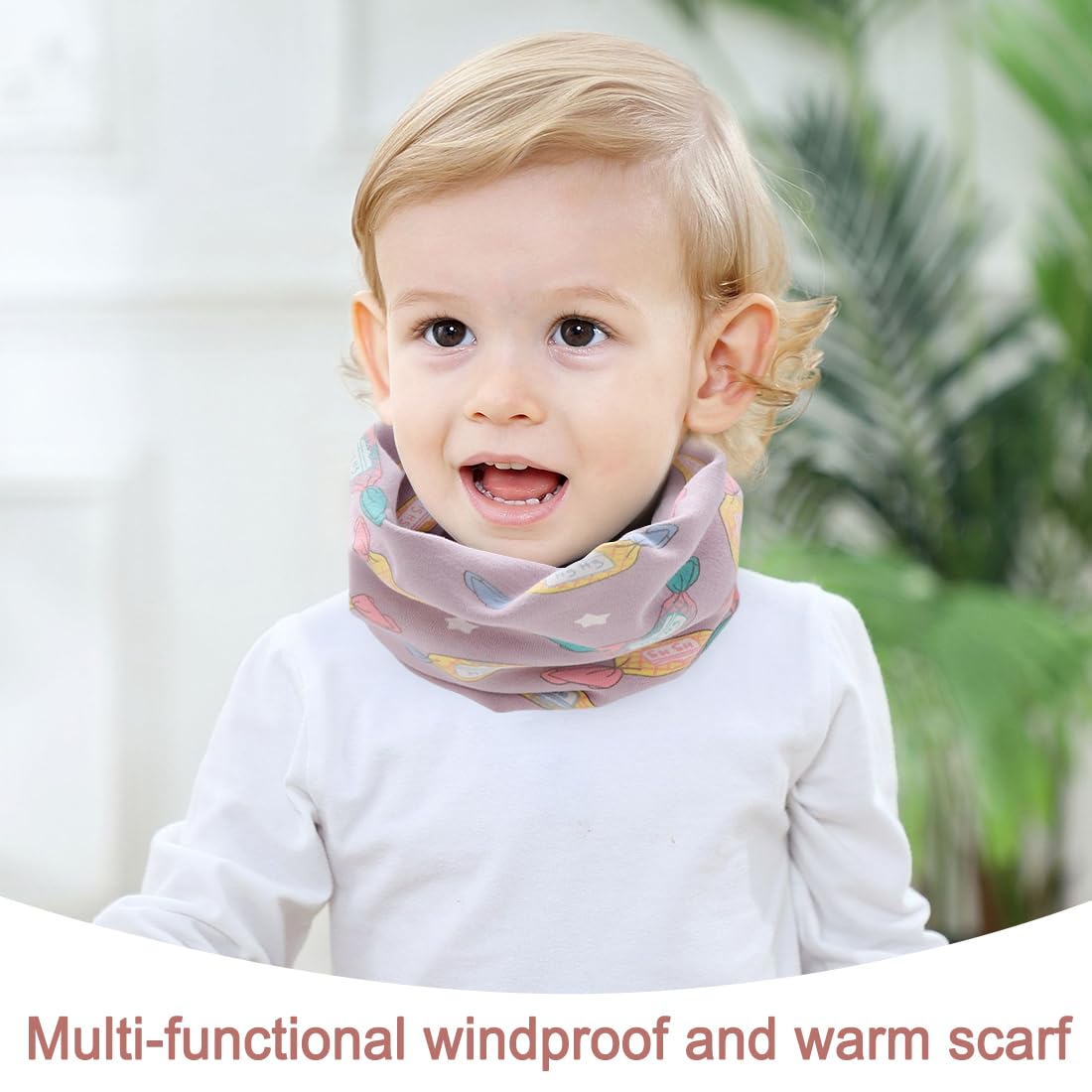 Braga cuello niño, Multiuso Cálido Pañuelo Circular a Prueba de Viento,Bufanda Cuello Niño Algodón Braga Cuello Niña Otoño Invierno Bufanda Tubular, estilo de dibujos animados