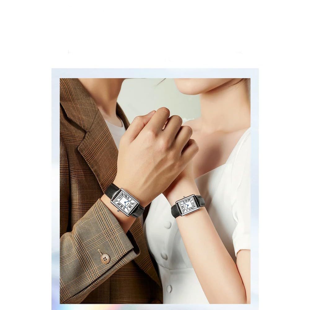 Orologio al Quarzo ZBDZSW con Numeri Romani, Cinturino in Pelle in Acciaio Inossidabile, Orologio da Uomo, Impermeabile Fino a 30 m, Orologio da Donna