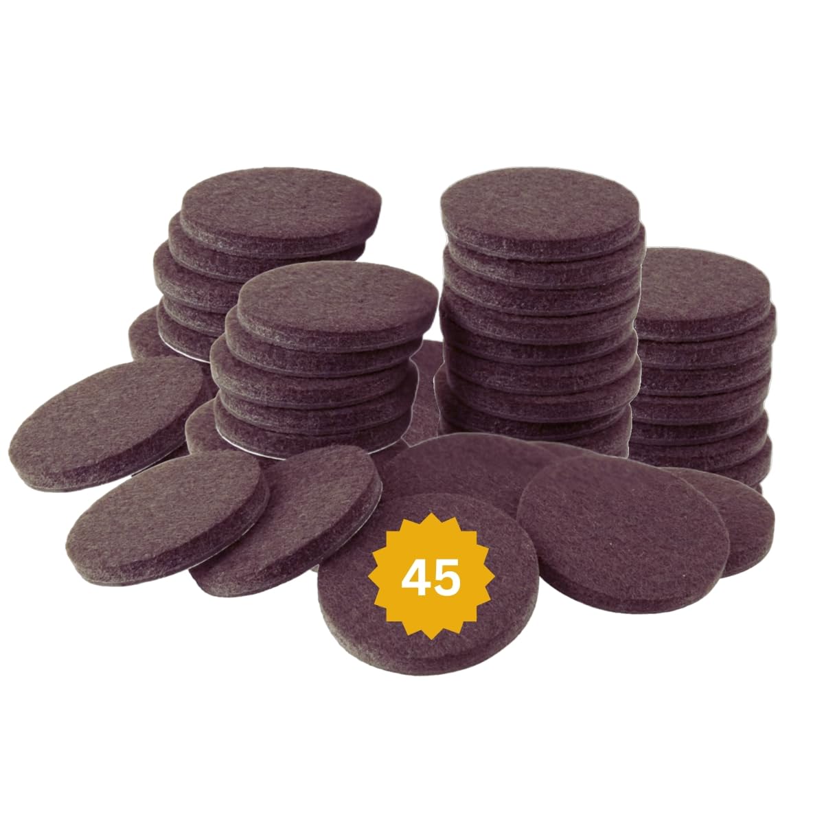 Almohadillas de fieltro de alta calidad para muebles, 45 piezas, protectores de suelo definitivos para madera dura, azulejos y laminados, mantén tus suelos libres de arañazos (45)