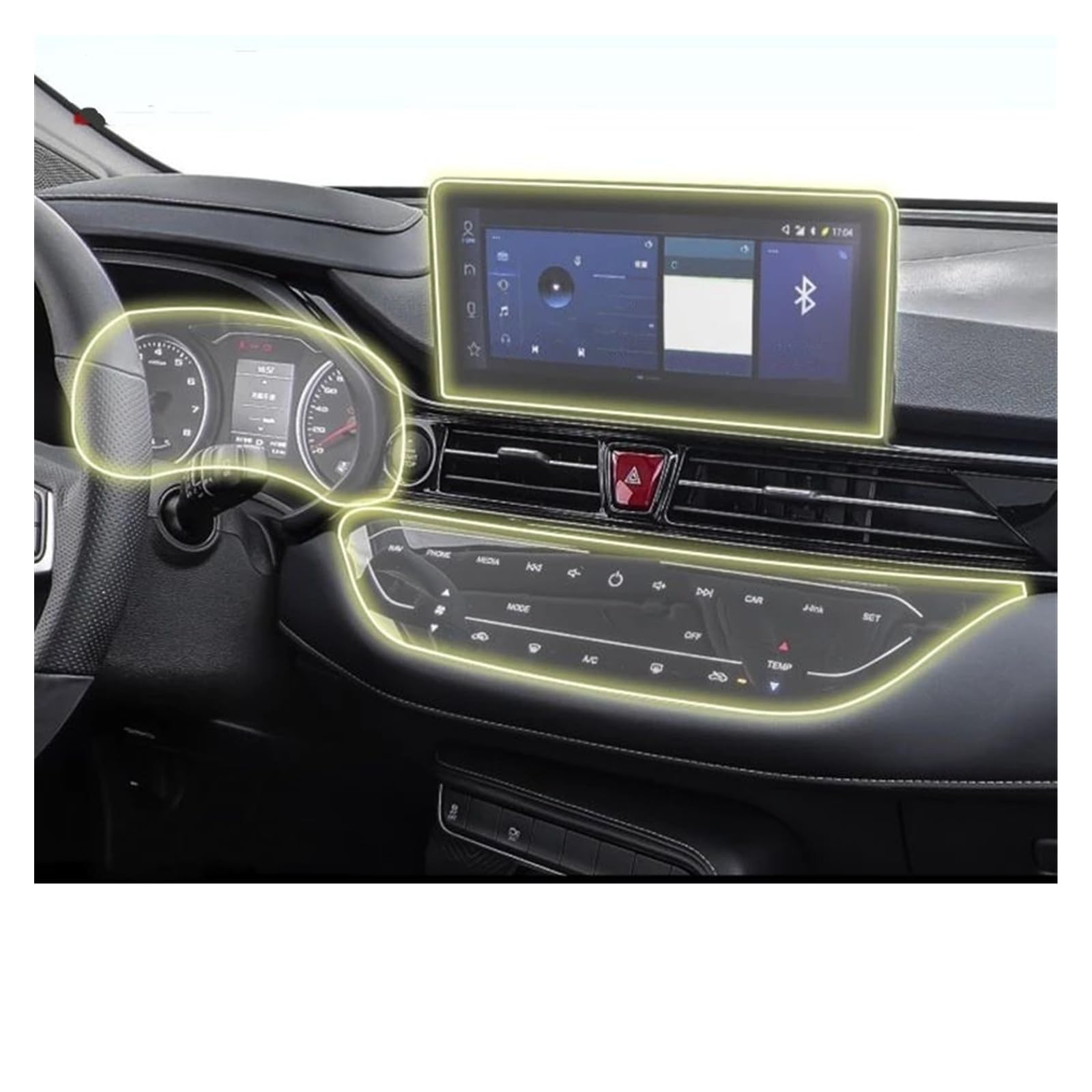 Glas Displayschutzfolie Stoßfest Für JAC Für S4/Für JS4 19-20 Auto Interior Center Konsole Transparente Schutz Film Anti-scratch Reparatur Film Zubehör Refit (Größe : Three-piece)