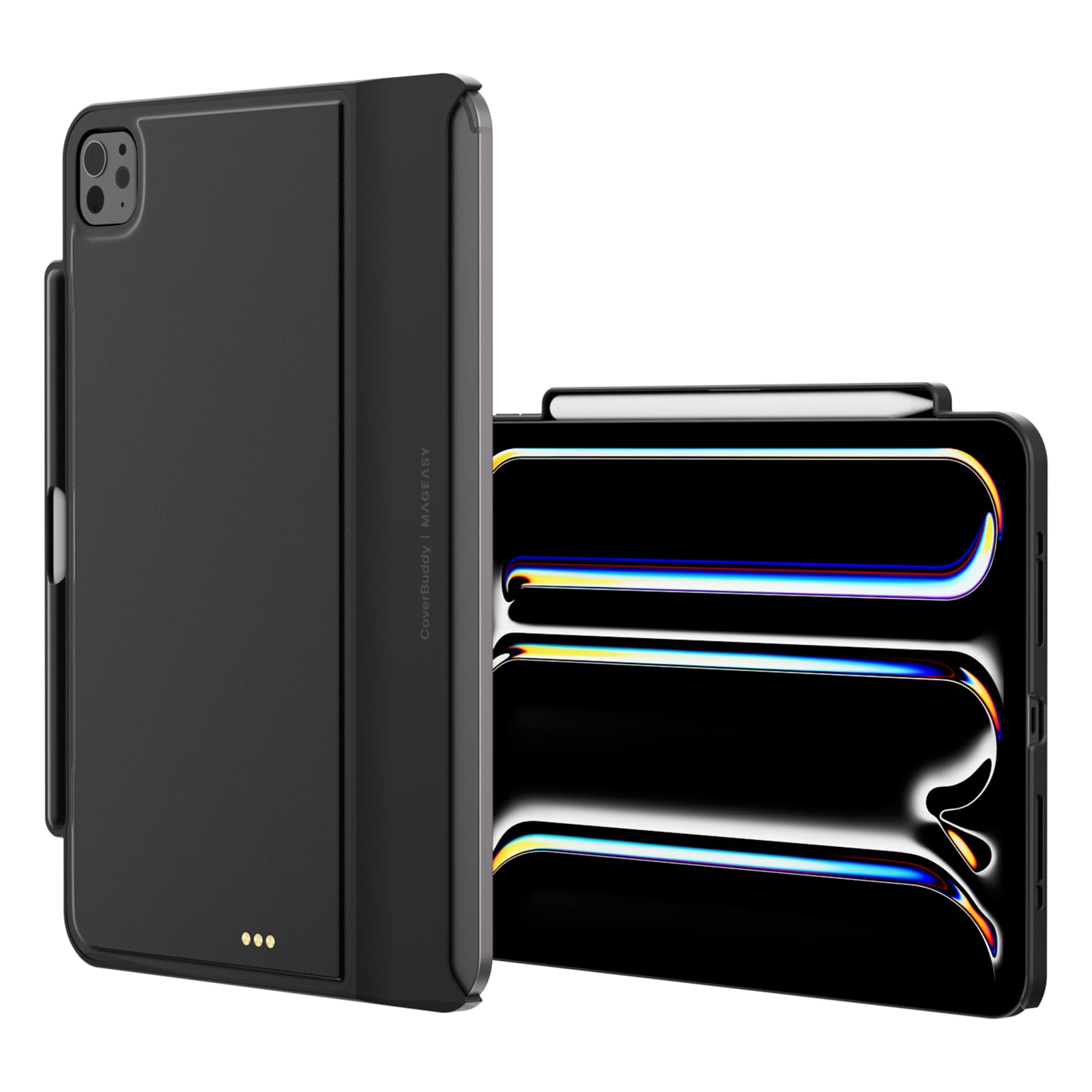 SWITCHEASY CoverBuddy for 2024 iPad Pro 11" M4 - Magic Keyboard Compatible Case for iPad Pro (M4), Enhanced Thickness & Heat Dissipation [Keyboard Not Included] - Black (Leather)