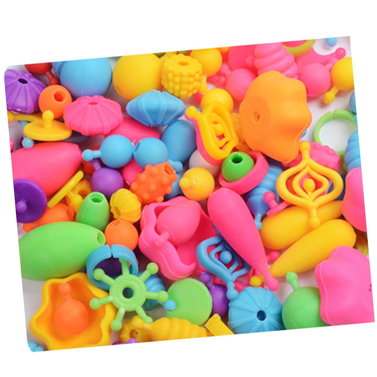 Kit Braccialetti Fai da Te per Ragazzo Ragazza Perline Plastico, 1 | Box Trasparente, Varie Sagome e Misure, per Attività Creative e Decorazione