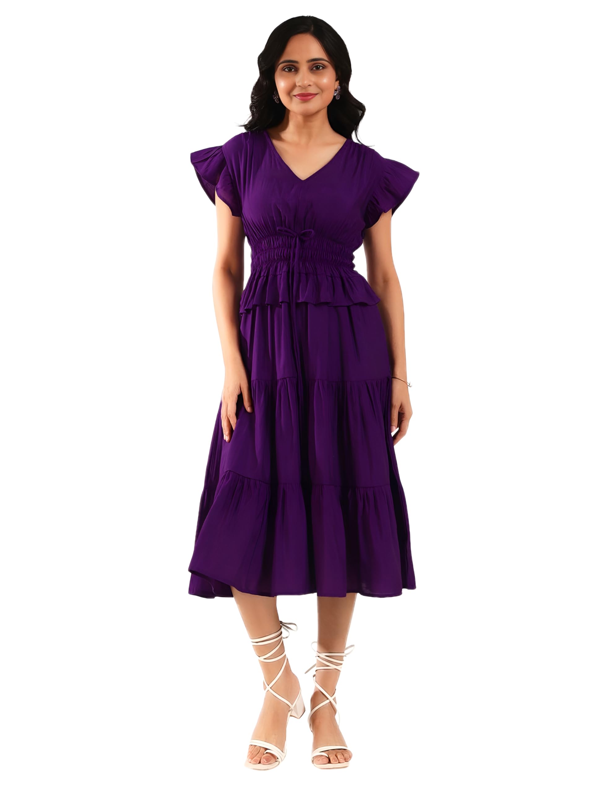 Stylish One Piece Dress for Women | Casual & Party Outfit Midi Dresses | Summer Beach Outfit Western Dress for Woman | Flared Tiered Long Dresses for Women-image-44