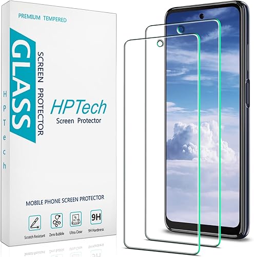 HPTech Protector de pantalla de vidrio templado diseñado para Motorola Moto G 5G (2022), antiarañazos, sin burbujas, compatible con fundas