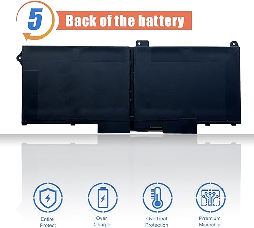 Miniatura 6 de ASODI Batería para portátil RJ40G de 63 Wh, compatible con Dell Latitude 15 5520 14 5420 Precision 15 3560 Series M033W P104F P104F001 WY9DX P137G