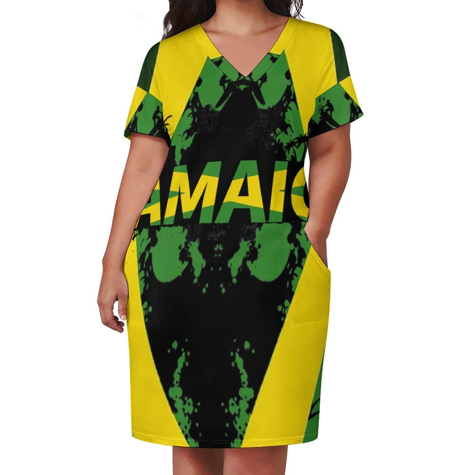 Jamaica Flag Jamaica Flag Womens Summer Maxi Dress Plus Size Striped  Printed Sleeveless with Pockets and Belt S at Amazon Women's Clothing store