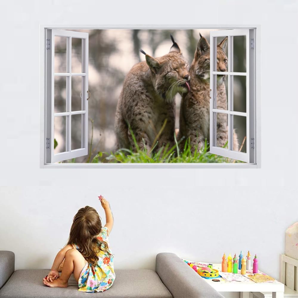 Adesivi Decorativi Da Parete Lince Tatuaggio Fracassato Del Manifesto Smontabile Di Arte Decalcomanie Da Muro In Vinile Per La Decorazione Compleanno Matrimonio 110x70cm