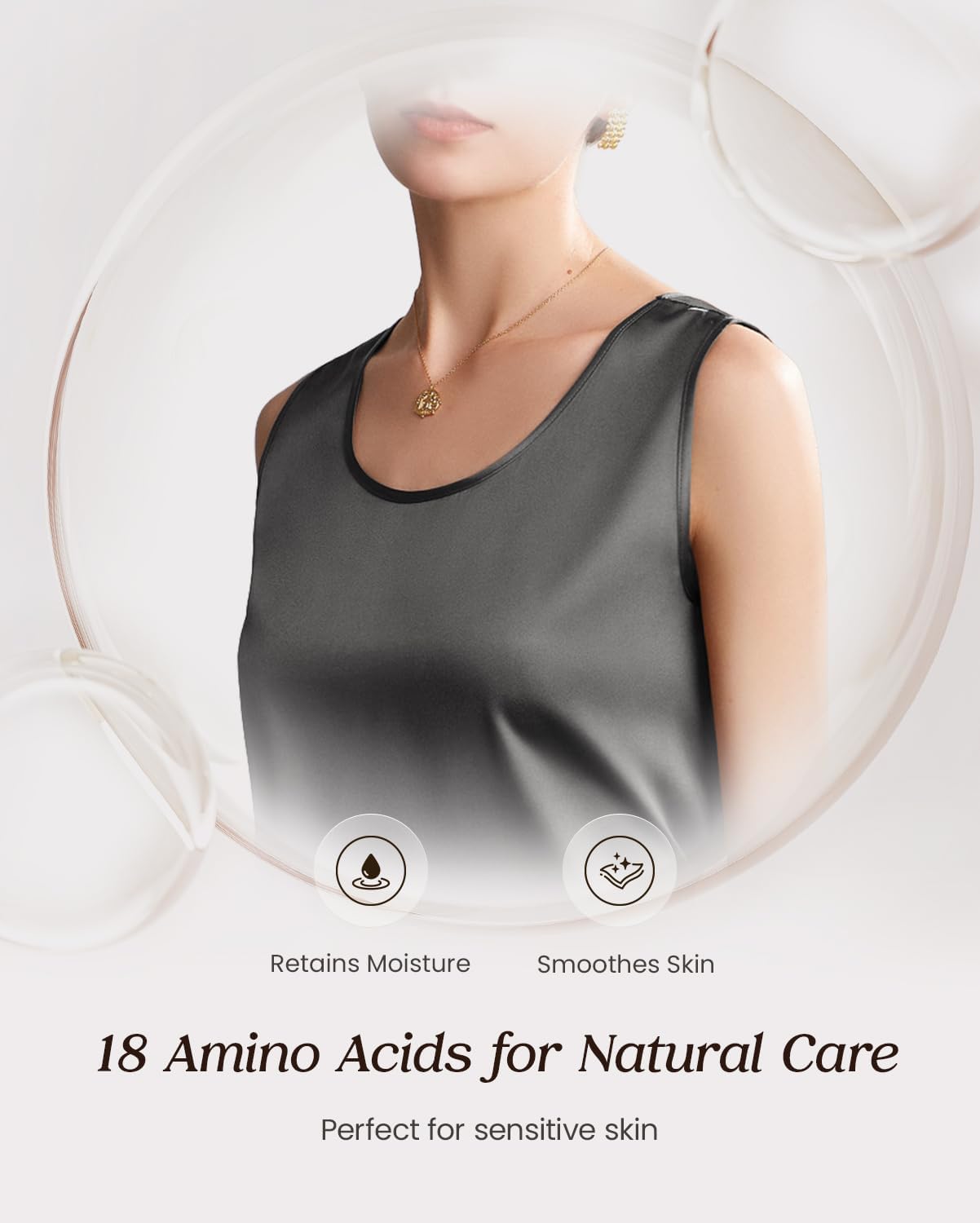 Womens 100% Mulberry Silk Tank Top - 19 Momme Silk, Loose Fit Casual Flowy Sleeveless Summer Tops Clothes Outfits - Image 6