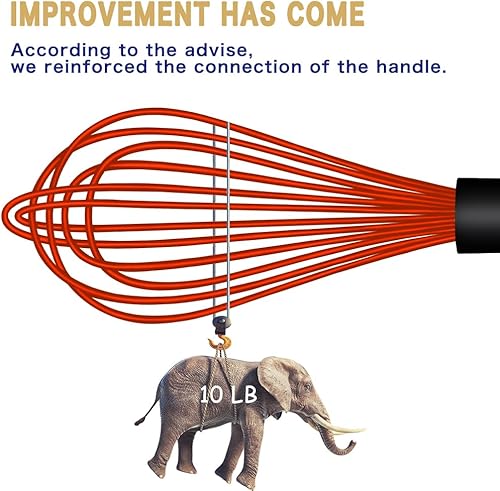 Miniatura 10 de OYV Batidor de silicona apto para lavavajillas, diseño sellado a prueba de agua, juego de 3, batidores de cocina profesionales para cocinar