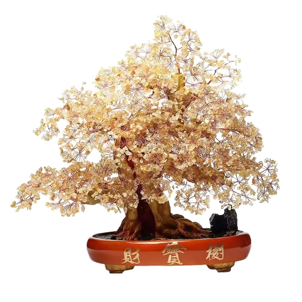 Fortune Crystal Trees Citrine Fortune Tree Home Wine Cooler Entrance Shop Company Opening Gift Ornaments