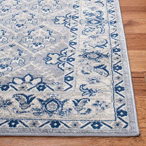 SAFAVIEH Traditional Rug for Living Room Dining Room, Bedroom - Brentwood Collection, Short Pile, in Grey and Blue, 91 X 152 cm - Image 4