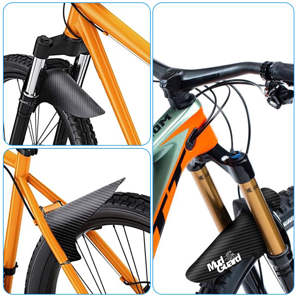 Ainiv Błotniki do roweru górskiego, kompatybilne z przodu i z tyłu, regulowane błotniki rowerowe pasują do 66.0 cm, 69.8 cm, 73.7 cm, pogrubione poszerzone osłony ramy, błotniki do roweru górskiego