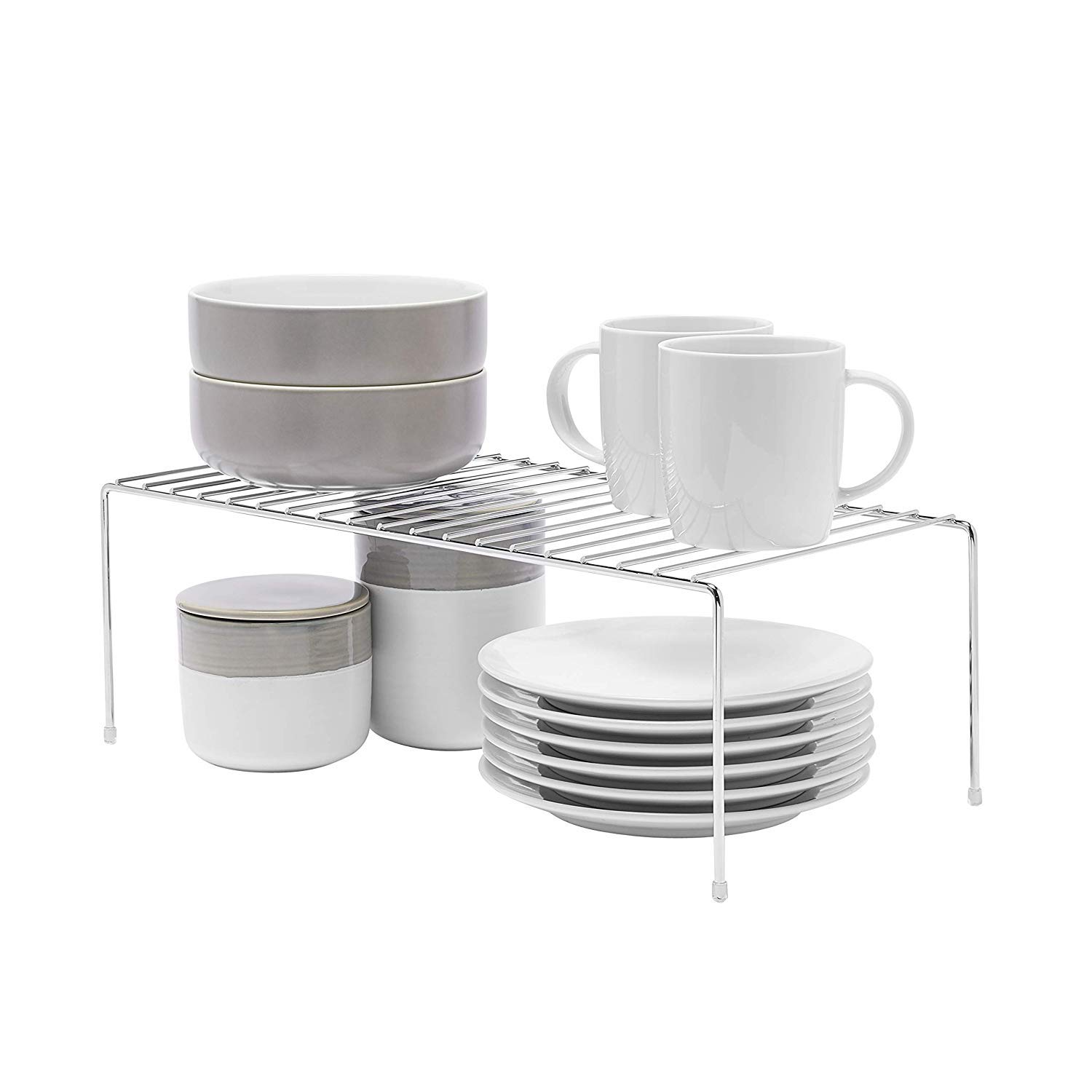 simplywire - Organizer per armadietti da Cucina – Confezione da 4 Ripiani – Acciaio Cromato