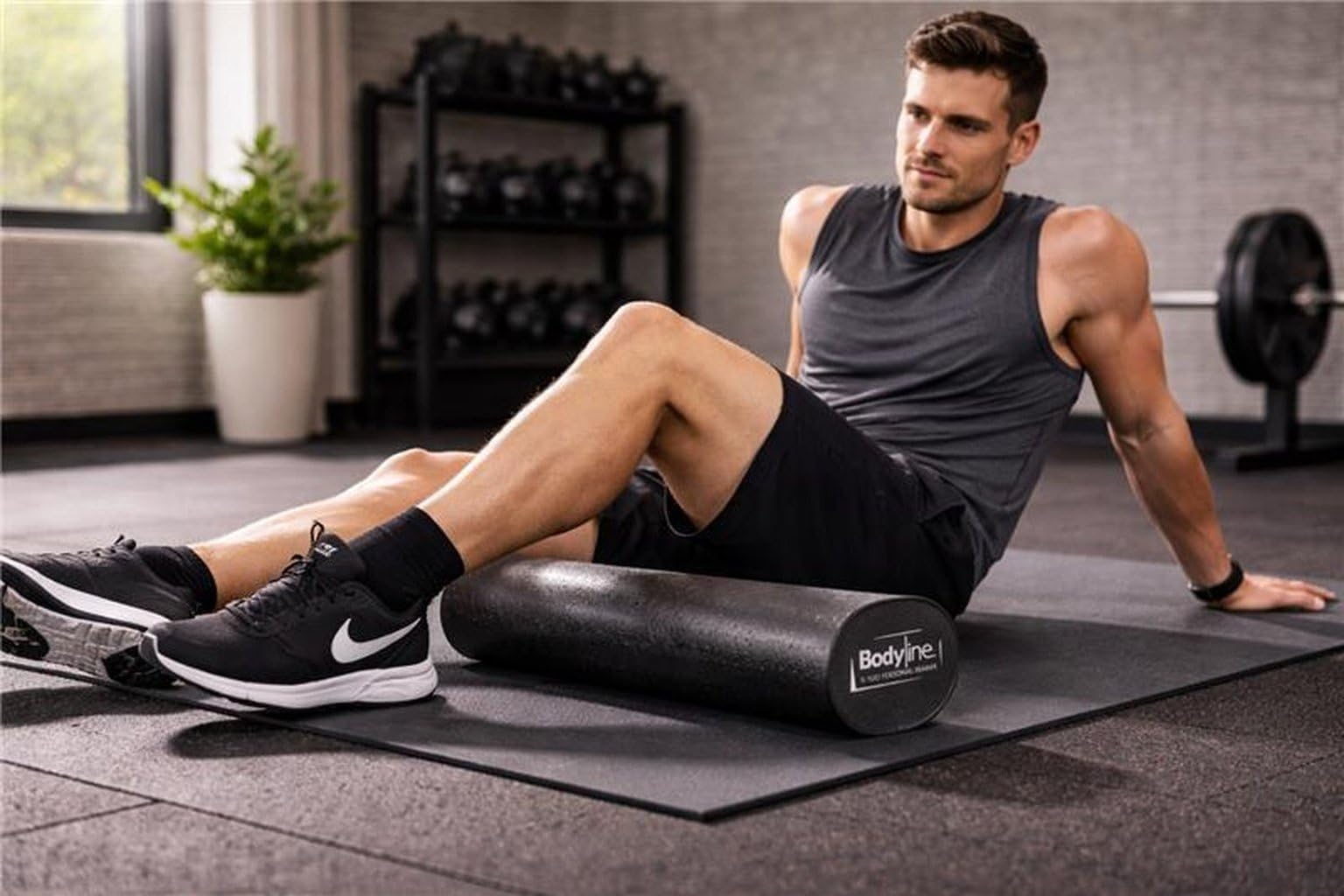 Bodyline Roller 90x15 Cm Foam Roller Fitness - Rullo Per Massaggio Muscolare, Stretching E Recupero, Ideale Per Allenamento, Pilates E Riabilitazione