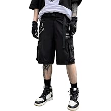 Techwear Shorts Mens Cargo Cyberpunk Hip Hop Japanese Streetwear Tactical Summer Beach Pants