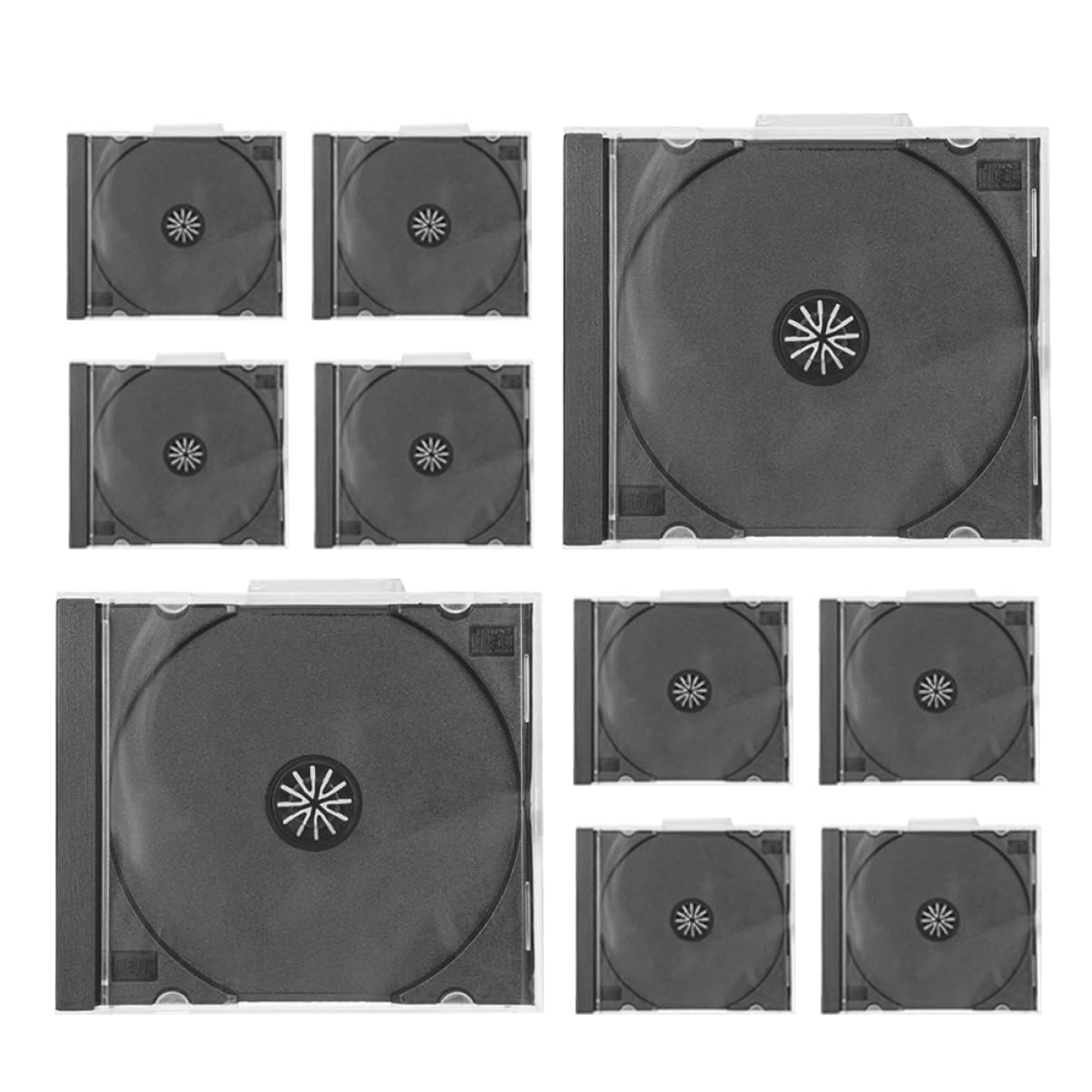 Hemobllo Custodia CD in Plastica Trasparente 10 Pezzi, Protezione Disco Resistente e Impilabile per Dvd e Cd, per Storage e Scuole
