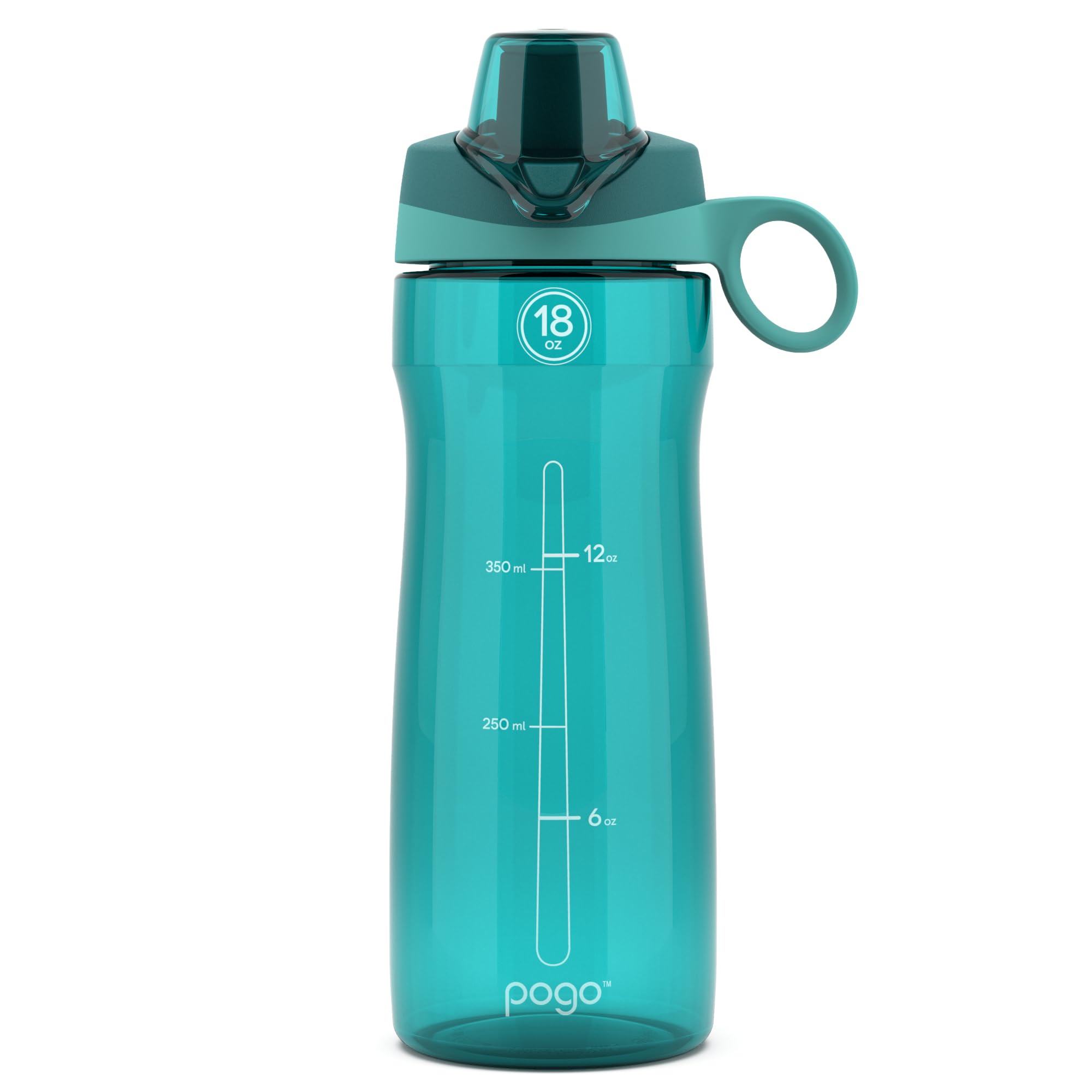 Pogo Plastic Water Bottle with Chug Lid and Carry Handle, Reusable, BPA Free, Dishwasher Safe, Perfect for Travel, School, Outdoors, and Gym | 18oz, 32oz, 40oz, 64oz