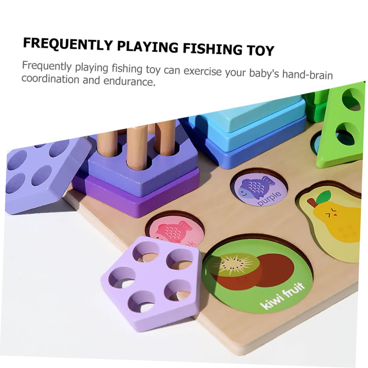 Juego De Juguetes De Madera Multiusos Tablero De Pesca y Formas a Juego para Niños, Resistente Al Desgaste, Desarrollo Cognitivo y Coordinación Mano-Ojo, Adecuado para Aprendizaje