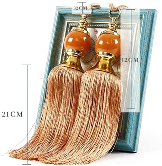 Lot de 2 embrasses pour Rideaux, embrasses en Corde, embrasses à Pampilles, décor de Boule de Cristal, Grandes embrasses, Boule de Prisme, Glands, embrasses en Corde de Rideau (Rose)