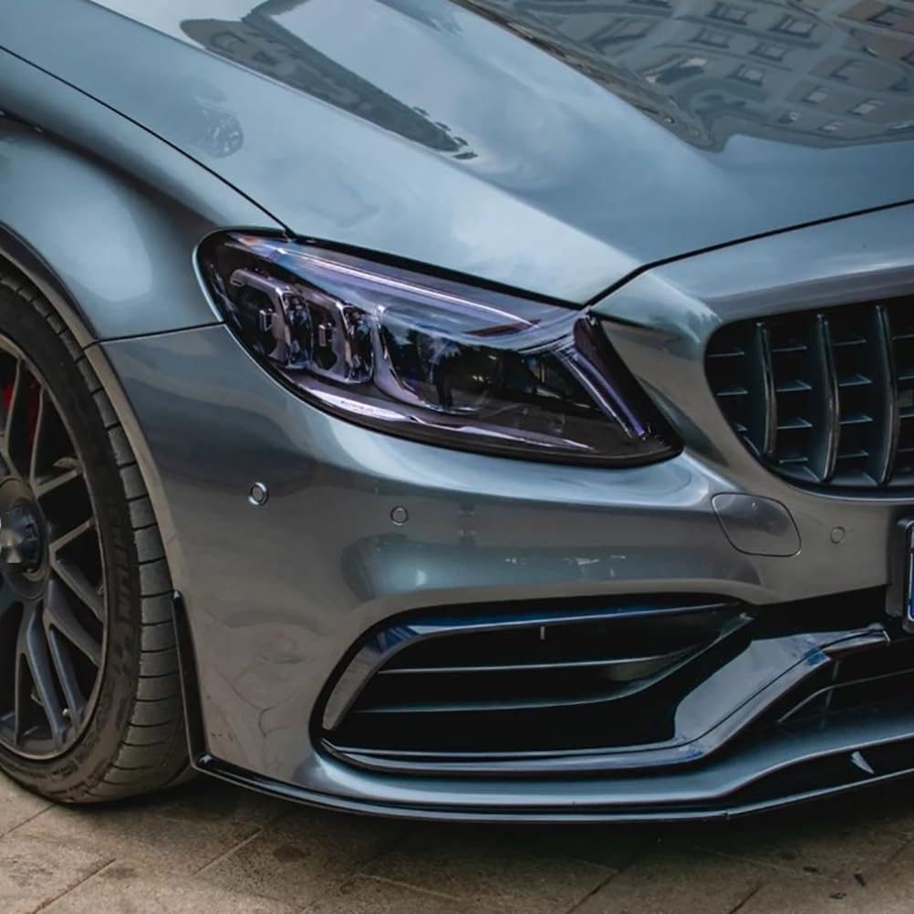 ISTOVO Auto Frontspoiler für Mercedes Benz C-Class W205 C205 S205 C63 AMG 2015-2022, Stoßstange Lippe Front Spoiler, Tuning Auto zubehör,Glossy Black