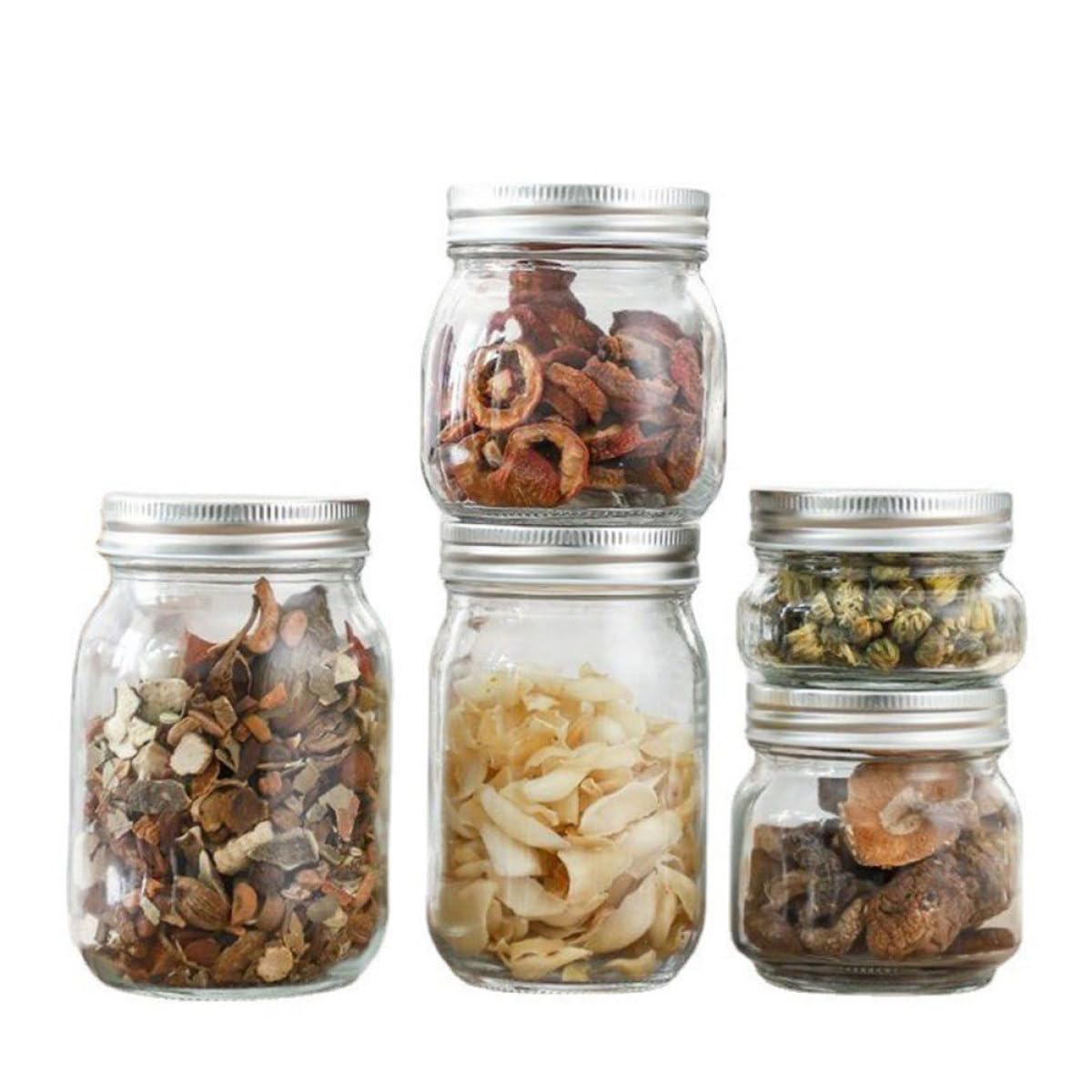 BESPORTBLE 6stücke Gewürzgläser aus Glas Transparente Marmeladengläser mit Deckel Honigbehälter für Küche und Zuhause als Gewürzspender und Küchenbehälter
