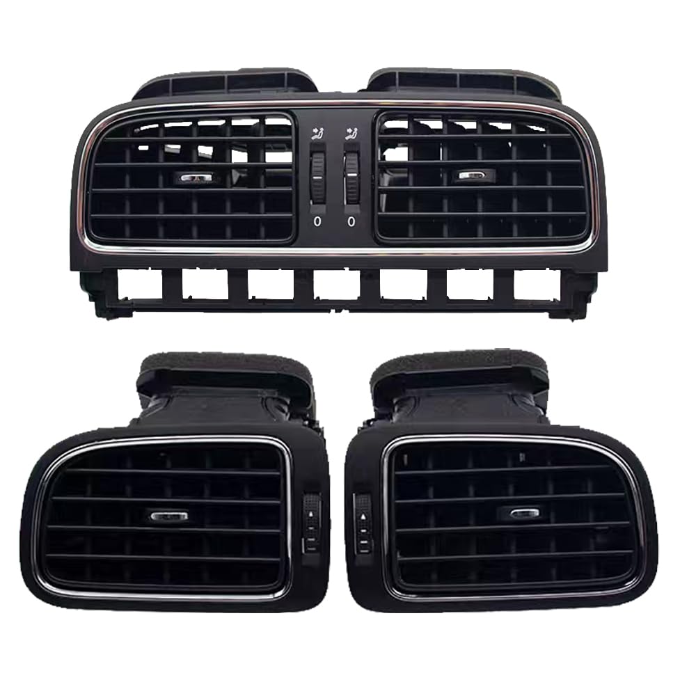 Zhuyrt 1 Set Black Matte Central Dashboard Air Outlet Vent/Fit For Polo 2011 2012 2013 6Rd819728 6Rd 819 728(1 Set)